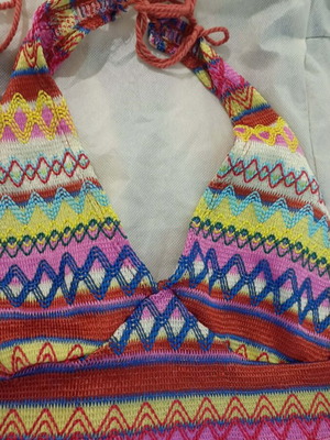 Shein colorful halter crop top