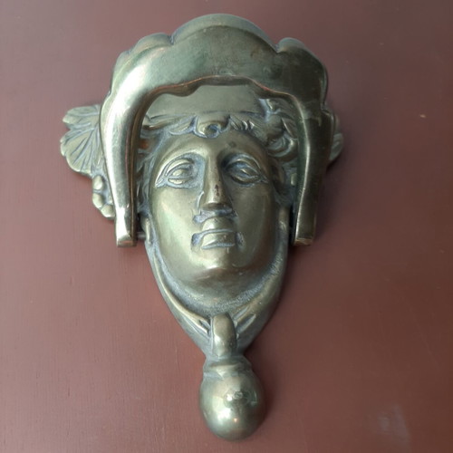 Bronze door knocker with Dionysus design, like new