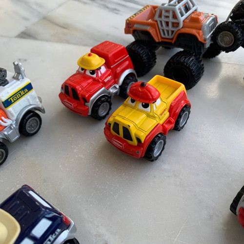 Metallic toy cars Tonka Hasbro and DC Comics used