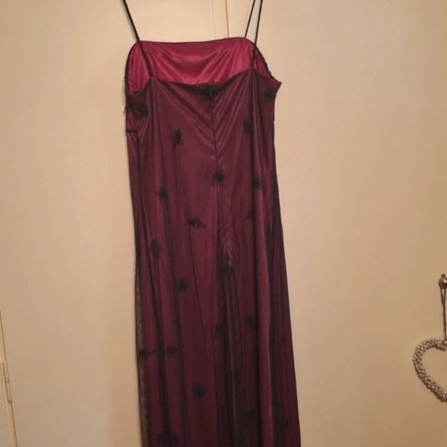 Evening dress Raxevsky satin with black tulle and embroidered lace like new