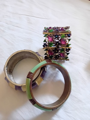 Bracelets used, colorful set with unique details