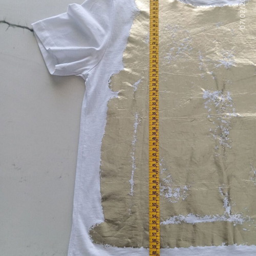 Zara blouse with metallic gold print like new, size S