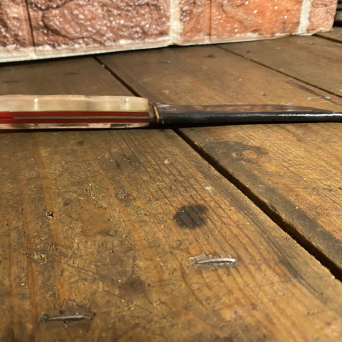 Old Cretan knife with mantinada used, with sheath, 24 cm
