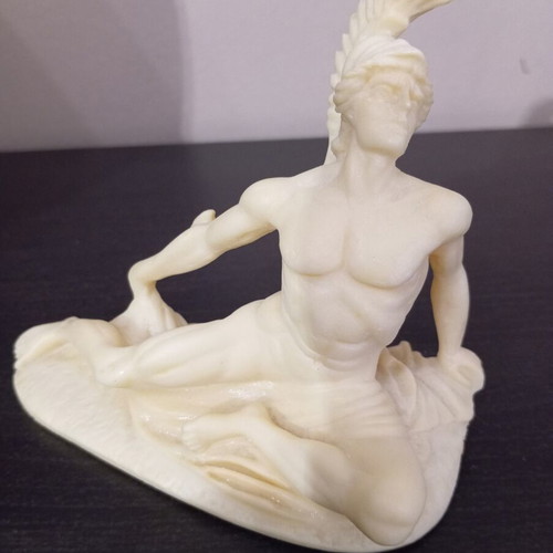 Achilles Fallen Handcrafted Alabaster Statue like new