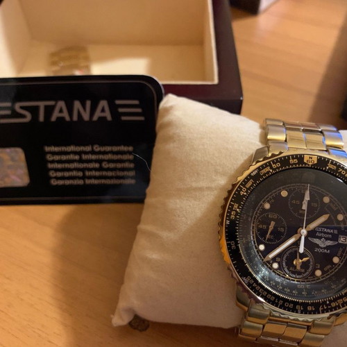 Ρολόι χρονογράφος Estana επιχρυσωμένο 14ct μεταχειρισμένο με κάρτα γνησιότητας