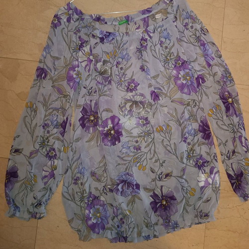 Benetton blouse gray-purple, new, size M to L