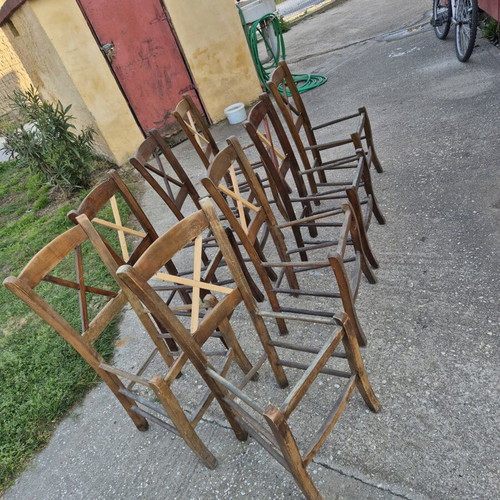 Wooden café chairs used, pack of 8 without seats
