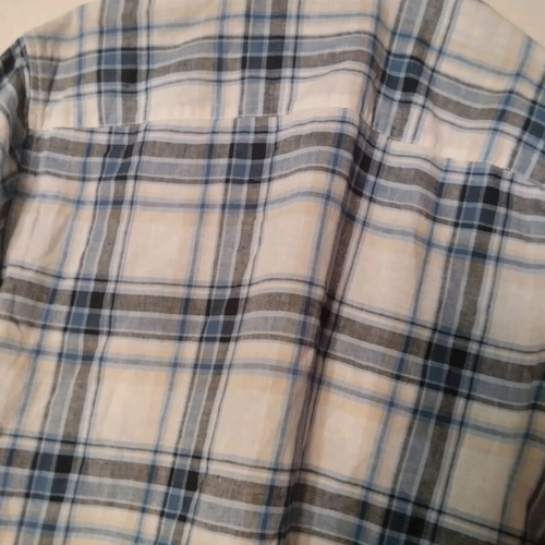 Tom Tailor shirt with short sleeves size M like new, white and blue