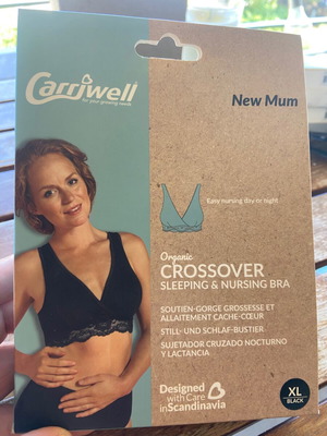 Carriwell Organic Дантелено Сутиен за Кърмене Круазе XL Черен