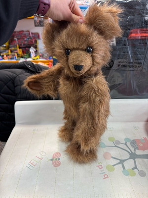Retro plush bear 43 cm used with movable limbs and leather paws
