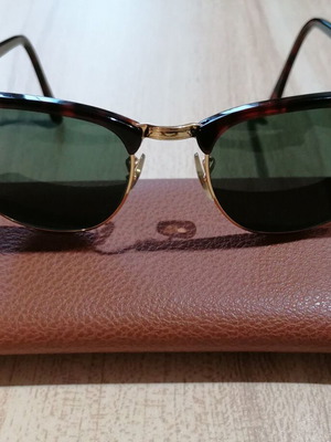 Ray Ban Clubmaster sunglasses like new with brown-black acetate frame and green lens
