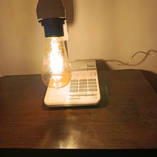 Handmade table lamp custom order made from 1999 telephone