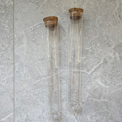 Glass bottle for wedding favors 2 pcs, new, transparent 15x2.5cm
