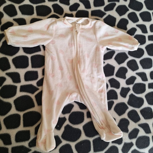 Velour newborn bodysuit used with zipper