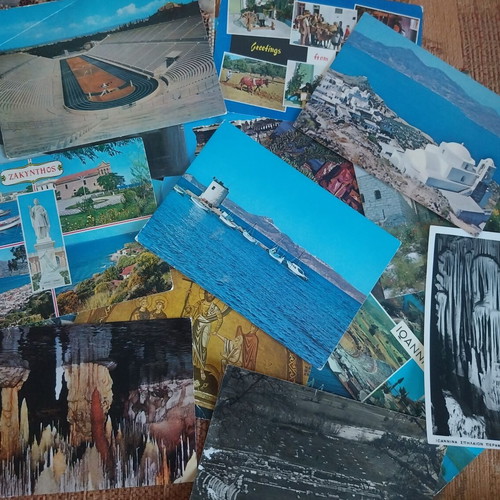 Greek postcards used, lot of 160 from 70s-80s
