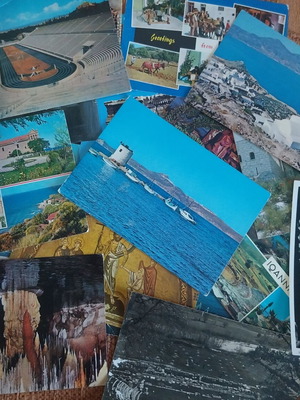 Greek postcards used, lot of 160 from 70s-80s