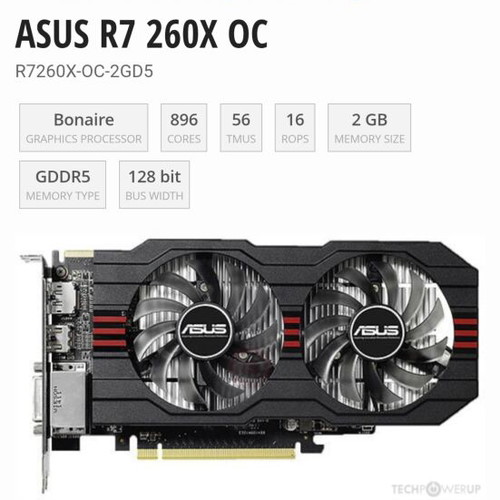 ASUS R7 260X OC 2GB GDDR5 graphics card mod cooler