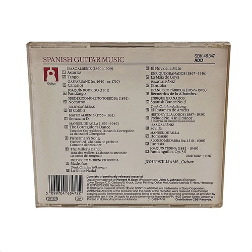 John Williams Spanish Guitar Music CD used, classical