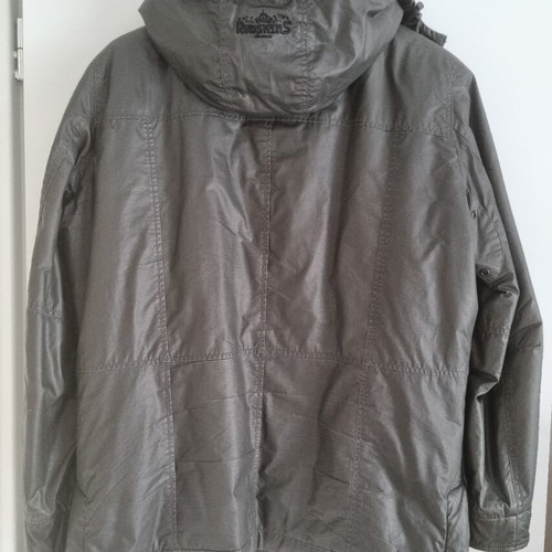 Redskins men grey shearling park jacket size L like new