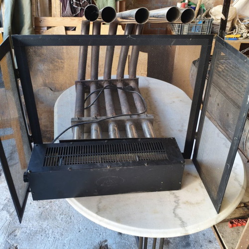 Electronic Fireplace Air Heater used with protective screen