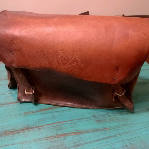 Elta leather bag used, dimensions 33x43 cm
