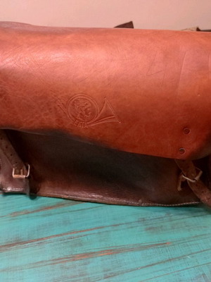 Elta leather bag used, dimensions 33x43 cm