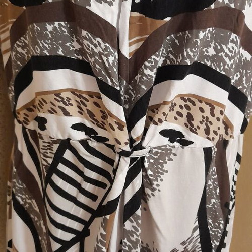 Alessa W Collection Printed Short-Sleeve Blouse XL used