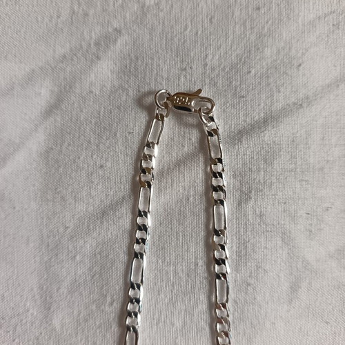 Silver plated 925 Figaro chain bracelet new, 20 cm