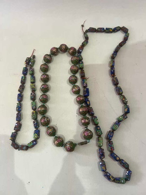 Vintage set of 3 Cloisonne style necklaces used