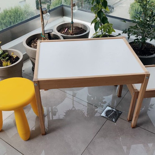 IKEA children's set LAAT and MAMMUT with table, chair and yellow stool