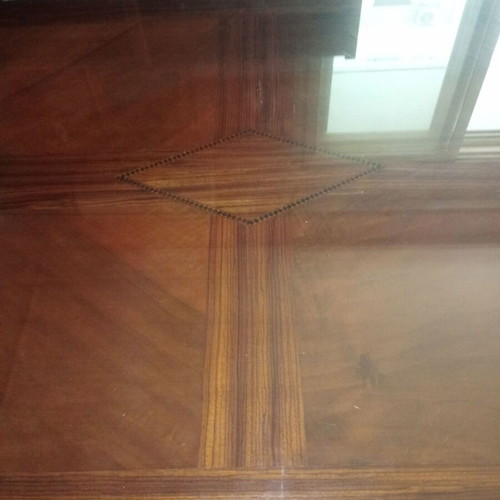 Antique Solid Wood Office Desk used with Marquetry Decoration