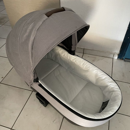 Bebe Star Belize 3-in-1 stroller used with car seat and backpack