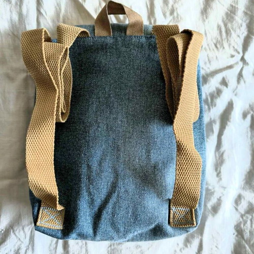Jean self-made mini τσάντα πλάτης μπλε καινούργια