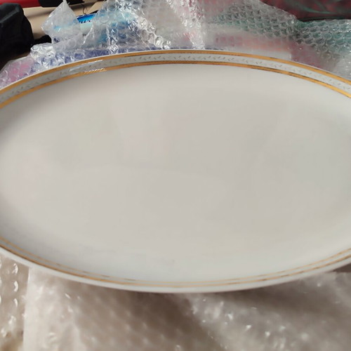 Ionia porcelain dinner set new, 19 pieces with gold finish