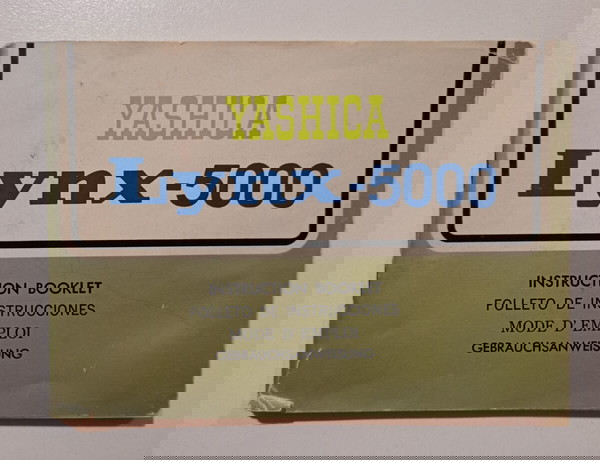 Βιβλιαράκι/manual φωτογραφικής μηχανής "YASHICA LYNX - 5000", σε διάφορες γλώσσες, Printed in Japan.