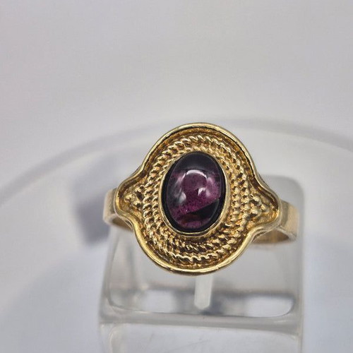 Red Garnet Crystal Brass Ring new