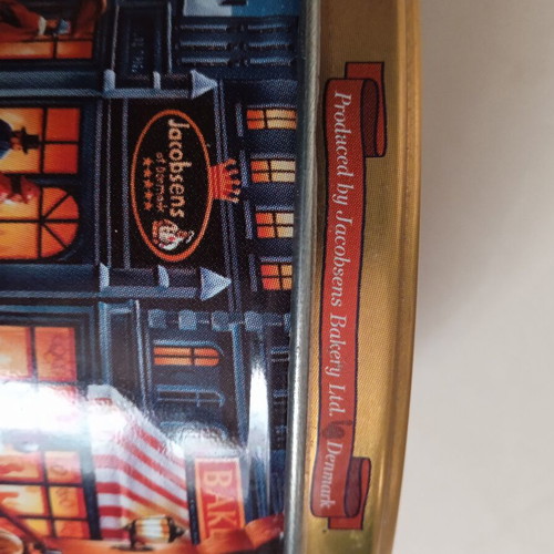 Metal Collectible Box Jacobsens Bakery's with Vintage Embossed Lid