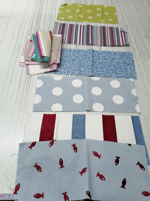 Fabric scraps with patterns, pack of 12, new, suitable for patches