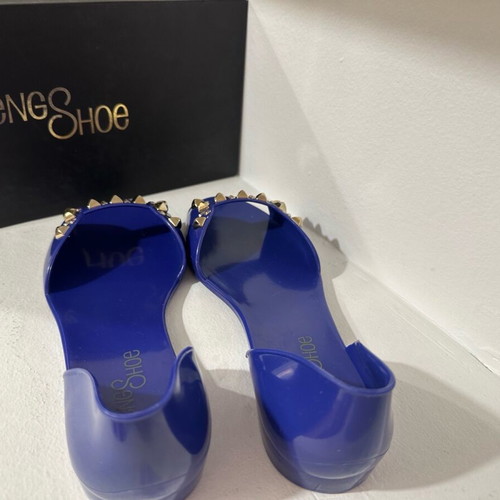 Feng Shoe Peep Toe blue ballerina shoes new