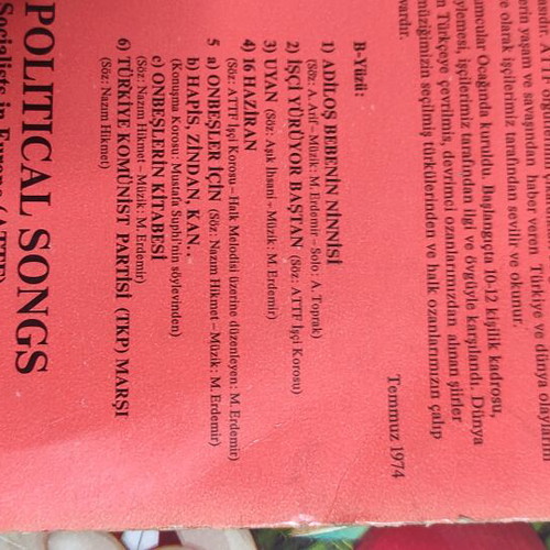 Turkish gramophone records used from 1974