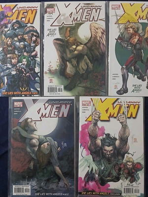 Uncanny X-Men pack of 5 issues like new, complete "She Lies with Angels" storyline