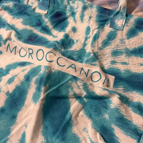 Moroccanoil Large Beach Bag new, blue and white, durable canvas