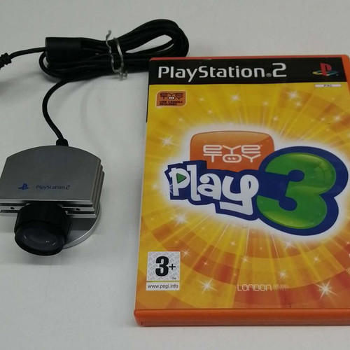 Ps2 silver camera set with EyeToy: Play 3 English game like new