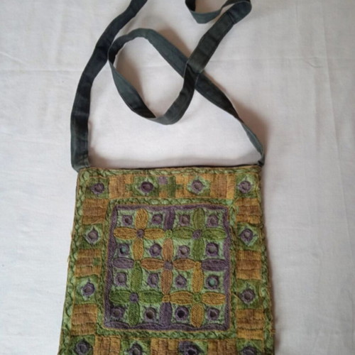Patchwork Shoulder Bag like new, handmade with mirrors