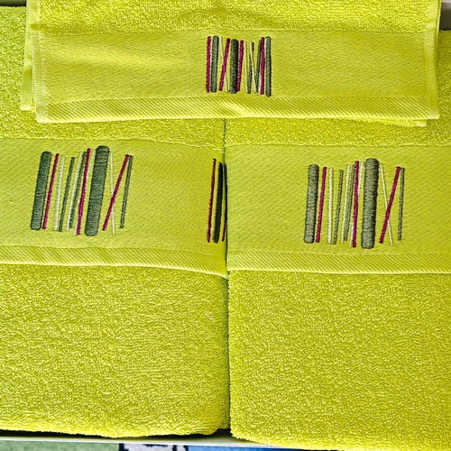Kentia 100% Cotton Towel Set, 3 Pieces, Bright Color