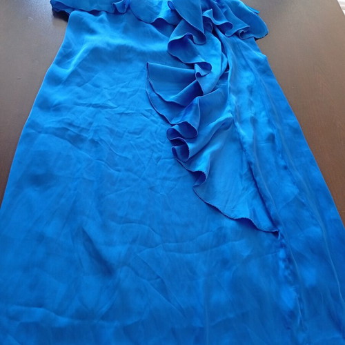 Passager strapless satin dress blue, like new, size S