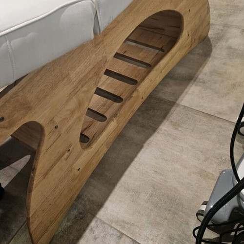 Wooden Aesthetic Bed used with Magnifying Lamp