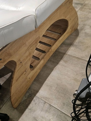 Wooden Aesthetic Bed used with Magnifying Lamp