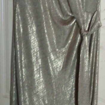 Silver metallic maxi dress new