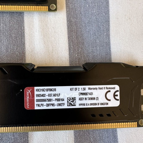 HyperX Fury HX316C10FBK2/8 DDR3 2x4 GB RAM like new
